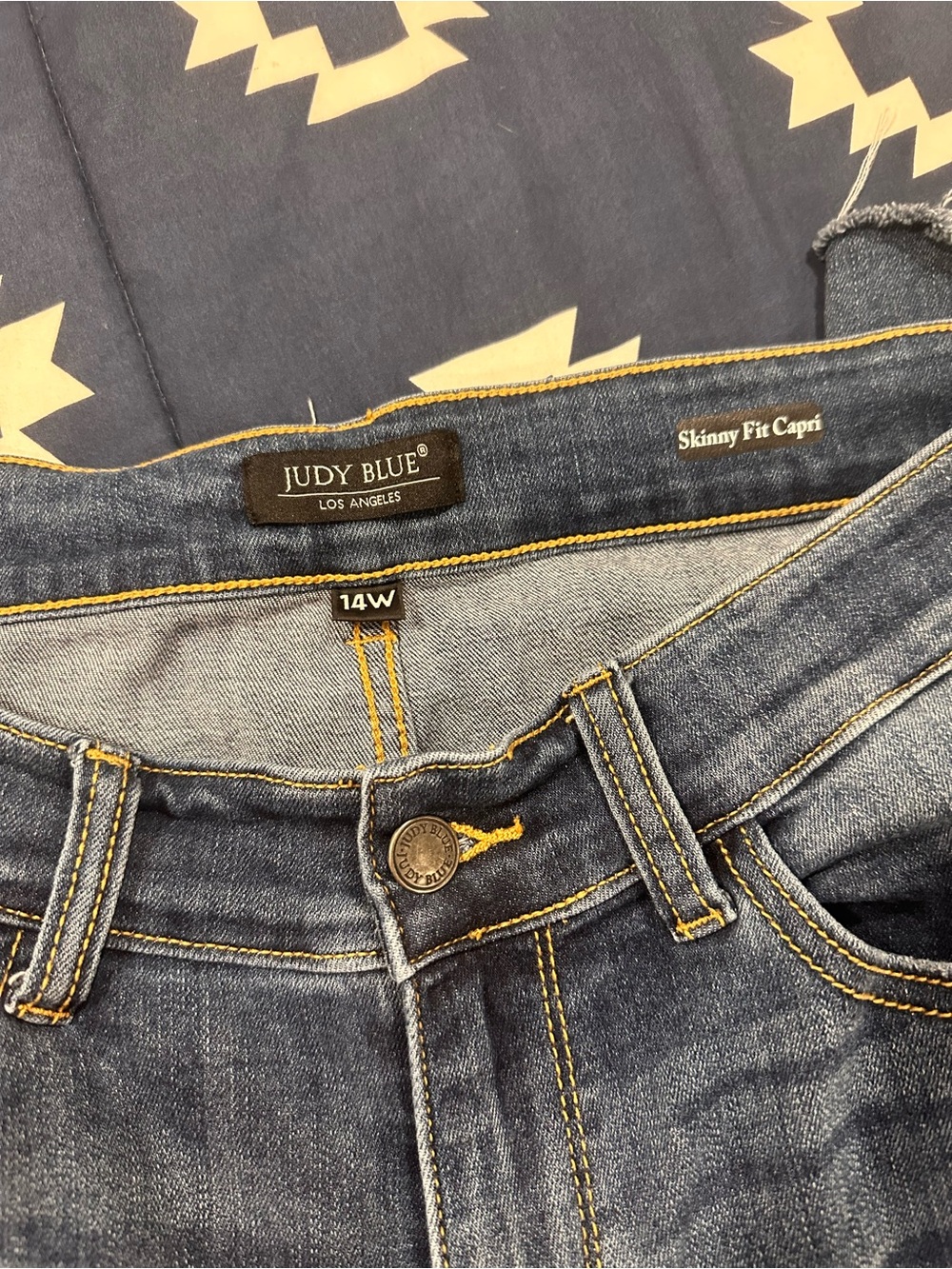 Judy Blue Distressed Cropped Jeans - Medium Blue Wash - Picture 2 of 4